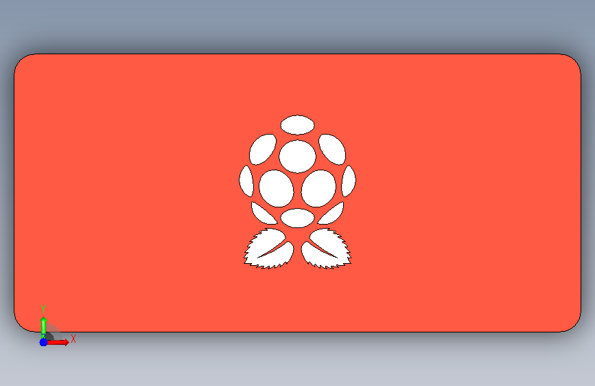 A0018214-树莓派零 W 外壳 – 通风式,带标志镂空的卡扣式盖子 正面视图