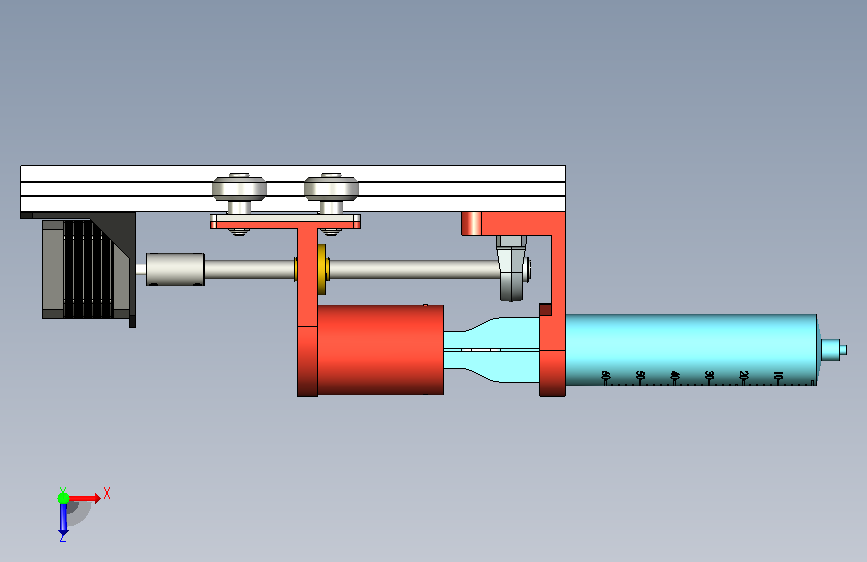 A0018222-DIY 60cc 注射泵 (CNC 3018 + NEMA 17) 俯视图