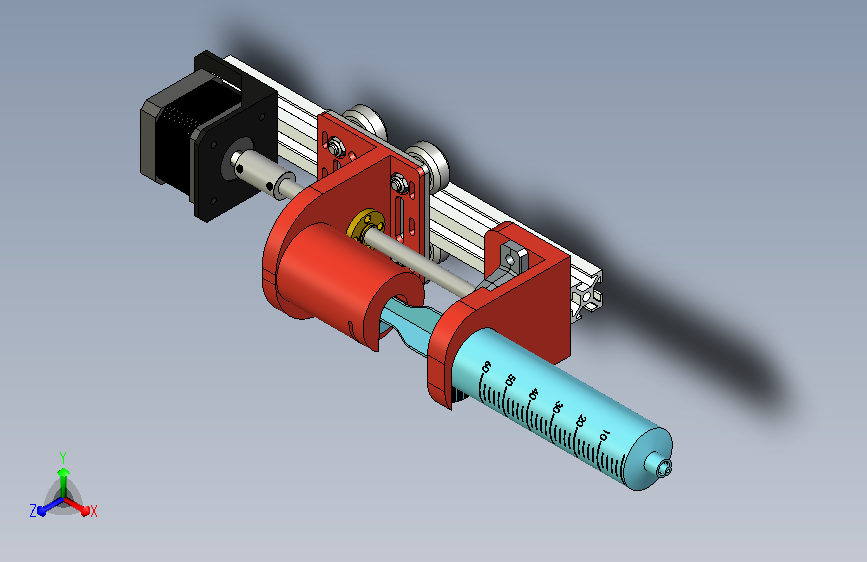 A0018222-DIY 60cc 注射泵 (CNC 3018 + NEMA 17) 主视图