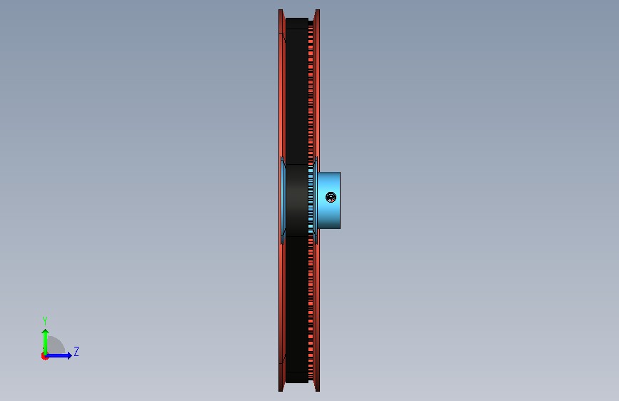 A0018226-定时皮带轮,皮带:标准 5M,传动比 1_5(20T & 100T) 左侧视图
