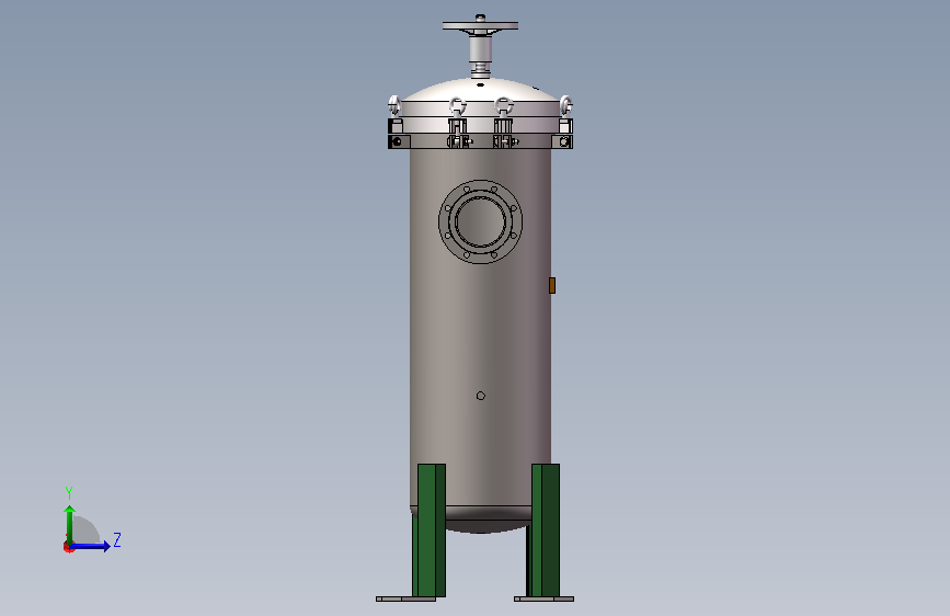 EDI清洗过滤器D450×1000 左侧视图