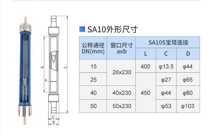 SA10S_宝塔连接玻璃浮子流量计