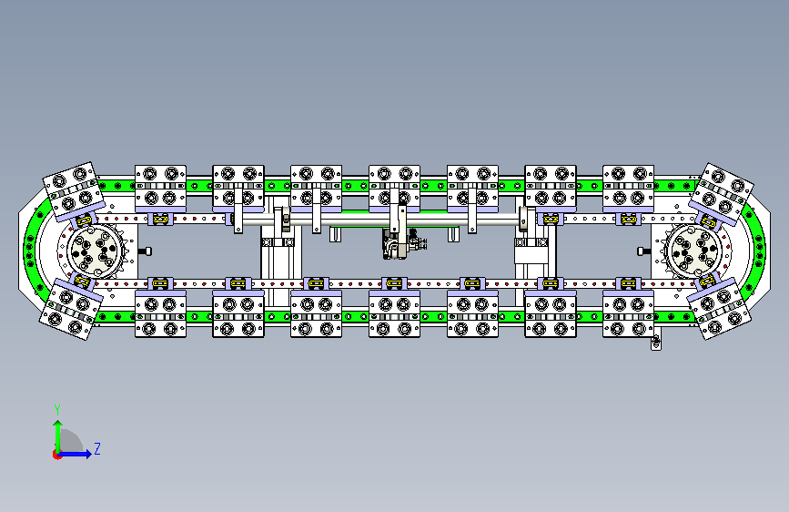 椭圆链条线体_KL-T23-Y255-G18-D4-J152.4-LX-C 左侧视图