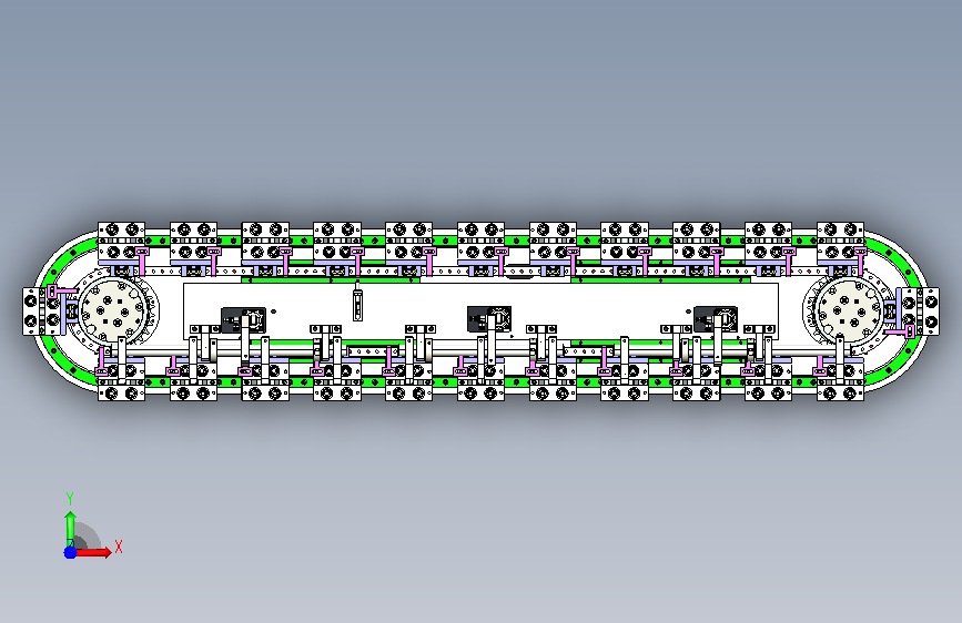 椭圆链条线体_KL-T23-Y300-G24-D5-J133.35-G-C 正面视图