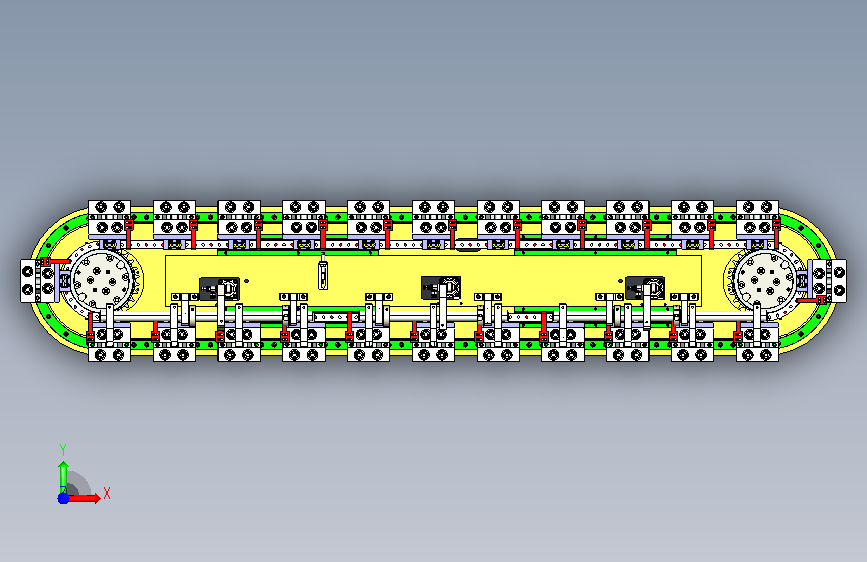 椭圆链条线体_KL-T23-Y300-G24-D11-J152.4-G-C 正面视图