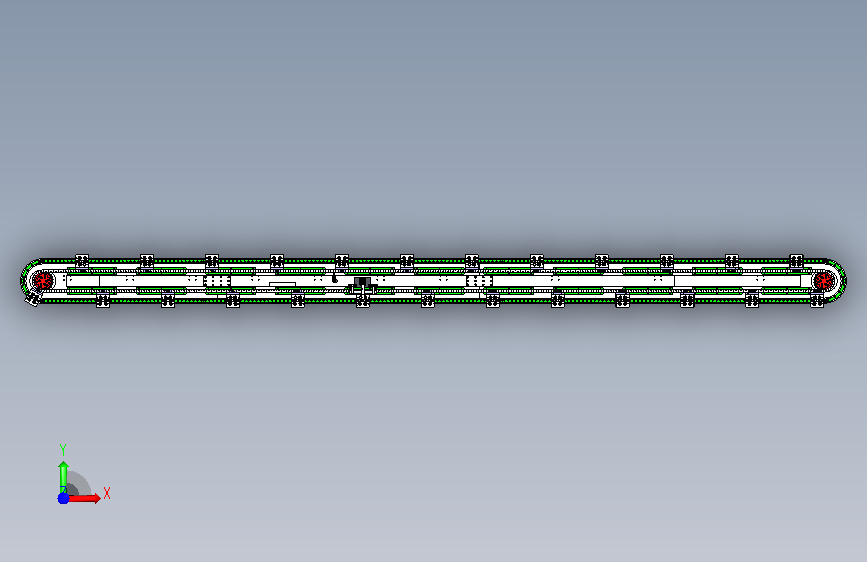 椭圆链条线体_KL-T23-Y300-G25-D1-J495.3-G-S 正面视图