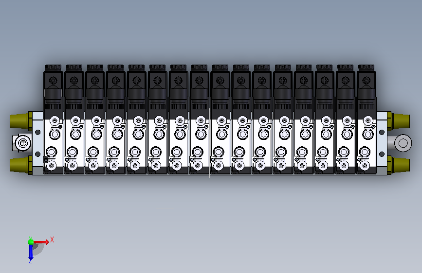 电磁阀组件 100M-16F+PSS401 俯视图