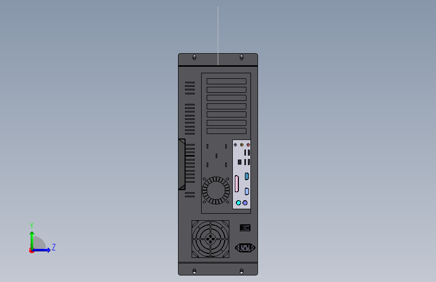 研祥4U工控机箱主机 左侧视图