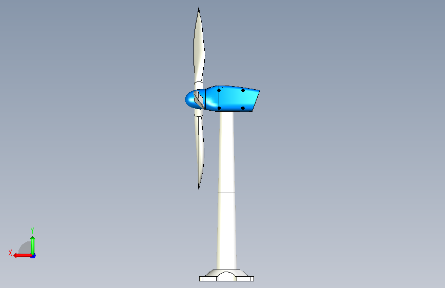 A0018277-三叶风力发电机 背面视图