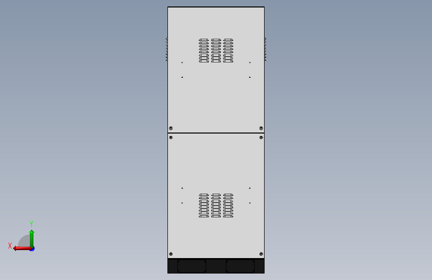 立柱式电气柜CAD+三维SW 背面视图