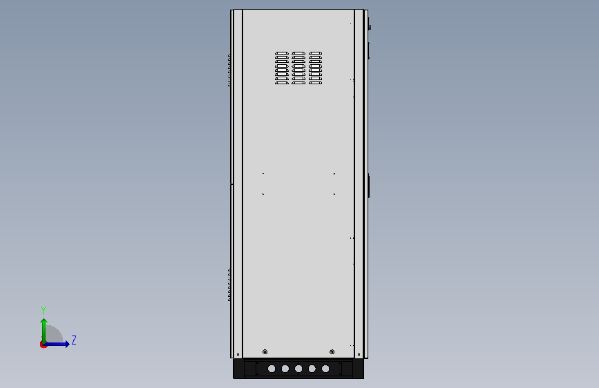 立柱式电气柜CAD+三维SW 左侧视图