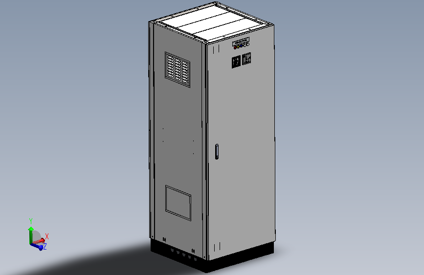 立柱式电气柜CAD+三维SW