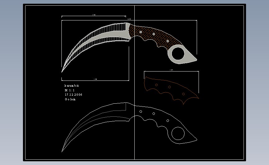 CAD刀具图纸系列karambit