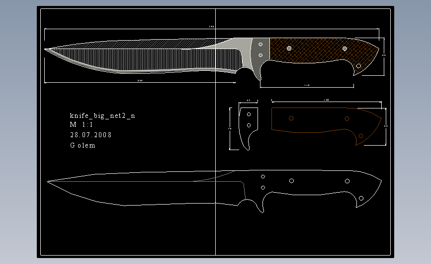 CAD刀具图纸系列knife_big_net2_n 主视图