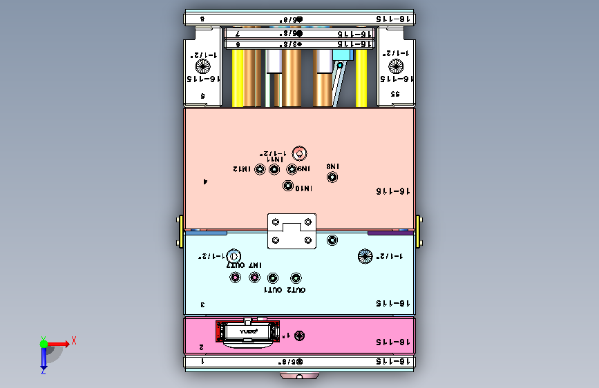 发动机端盖模具 俯视图