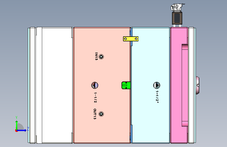 发动机端盖模具 左侧视图