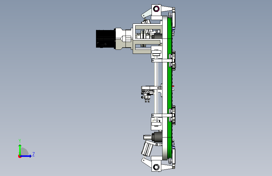 矩形链条线体_KL-T23-Y200-G8-D8-J285.75-G-S 左侧视图