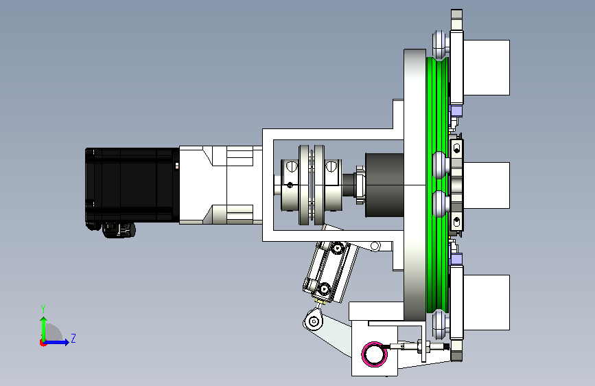 椭圆同步带线体_KL-T23-Y255-G10-D1-J170-G-S 左侧视图