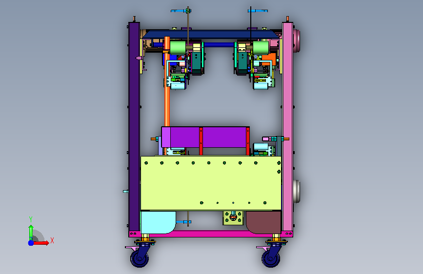 包装箱体封角装置 正面视图