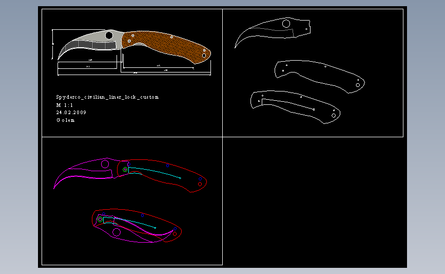 CAD刀具图纸系列spyderco_civilian_custom