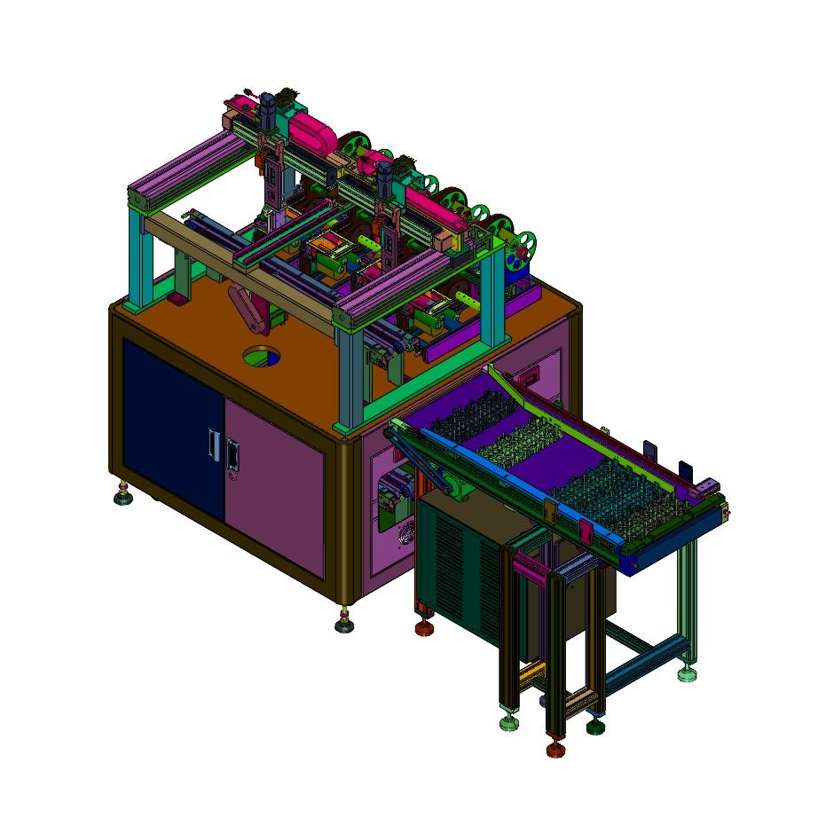 双路供料贴附标件机具