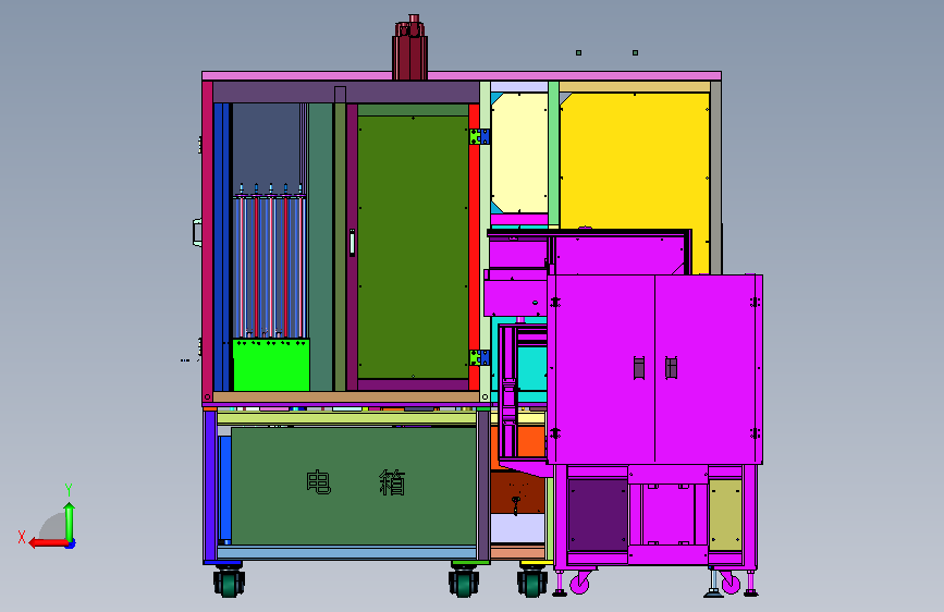 套装轴体封件作业台 背面视图