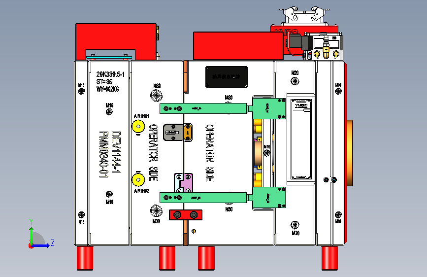 H0009011-家用香氛机外壳热流道塑胶模具 左侧视图