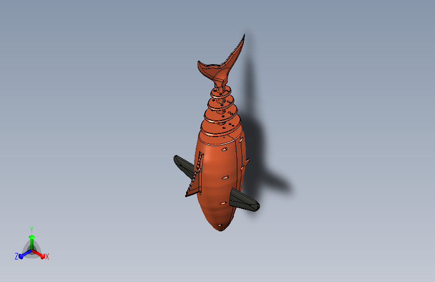 robotic fish仿生机器鱼机械结构 主视图