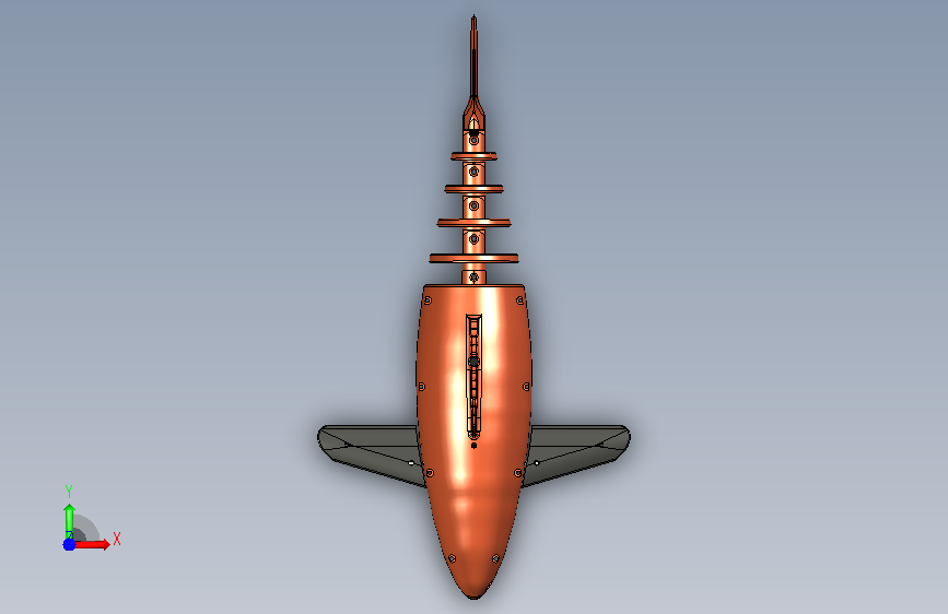 robotic fish仿生机器鱼机械结构 正面视图