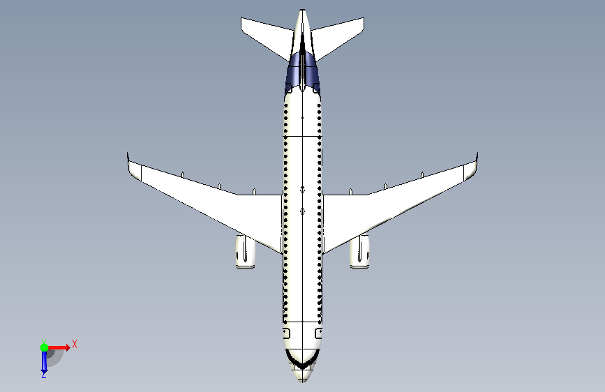 A320飞机前主起落架 俯视图