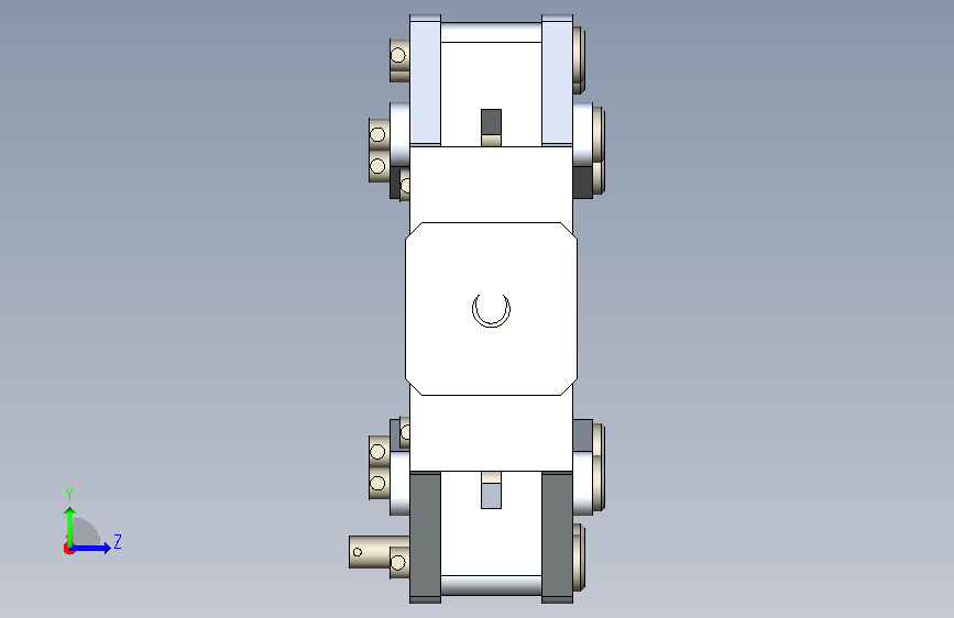 2款小型电动夹爪3d图纸+SolidWorks设计+电动夹持器机械爪3d模型 左侧视图