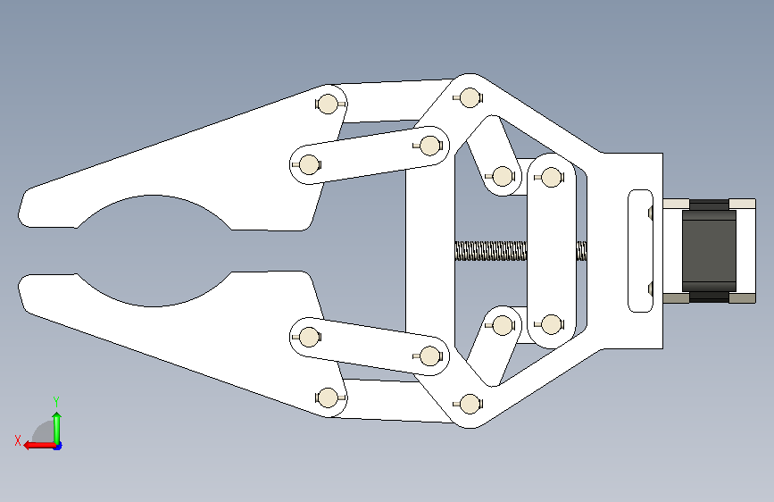 2款小型电动夹爪3d图纸+SolidWorks设计+电动夹持器机械爪3d模型 背面视图