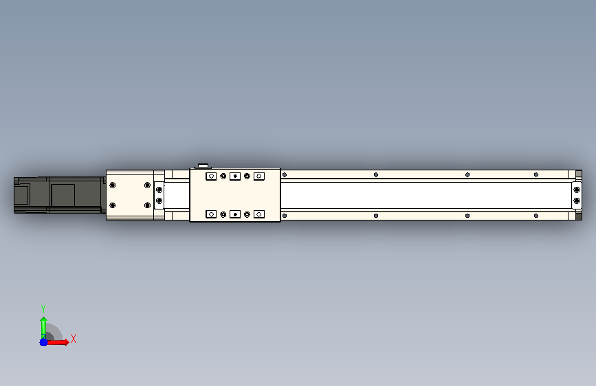 FSTCH5_螺杆全密轨道内嵌式滑台电缸 正面视图
