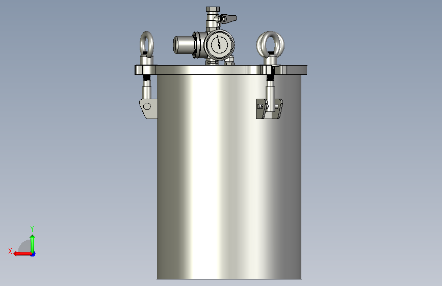 2L压力桶型号PT-2L2升不锈钢密封耐压储料点胶 背面视图