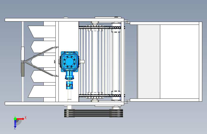 多功能马铃薯收获机设计维图+说明模型3D建模图纸素材; 俯视图
