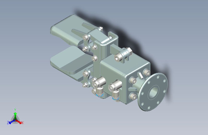 气动助力机械手夹爪3d图纸 机器人末端夹紧助力工装夹具2d图纸