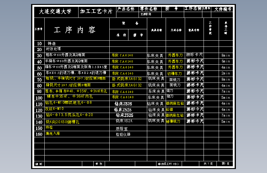 K423-支撑套筒机械加工工艺及钻4XM10螺纹孔夹具设计 主视图