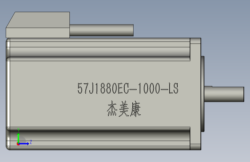 57J1880EC-1000-LS两相闭环步进电机 左侧视图