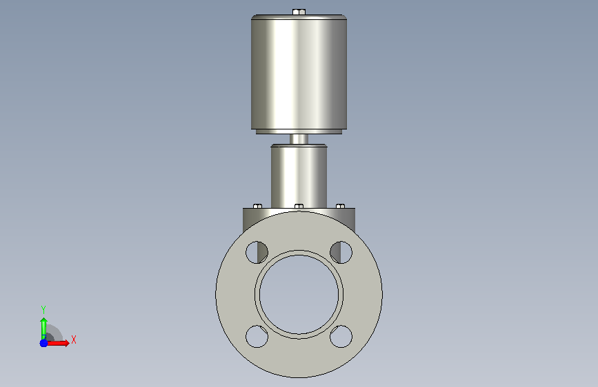 类型:蒸汽电磁阀,型号:ZCZP-1.6-F-K,中文注释:ZC 正面视图