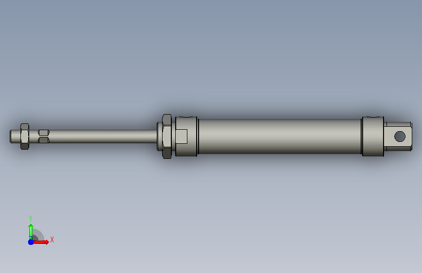 迷你气缸MA25×80中文注释:缸径25mm、行程8 正面视图