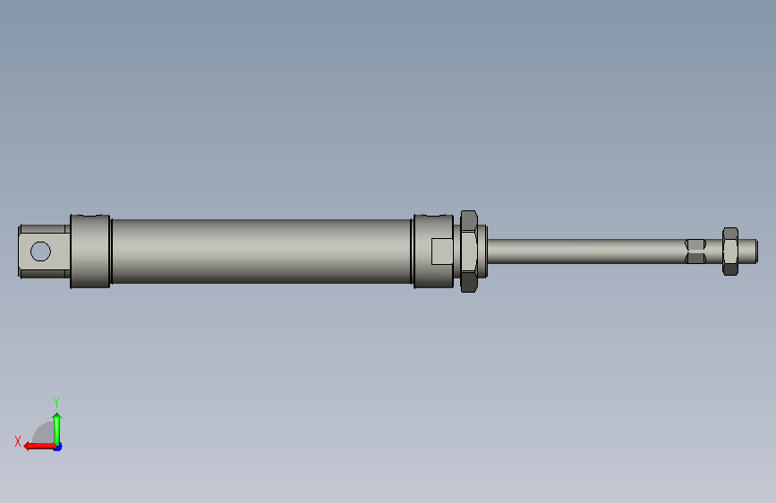迷你气缸MA25×80中文注释:缸径25mm、行程8 背面视图