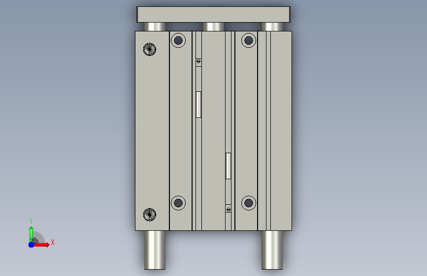 气缸STL-B-40-100-T3缸径40mm行程 正面视图