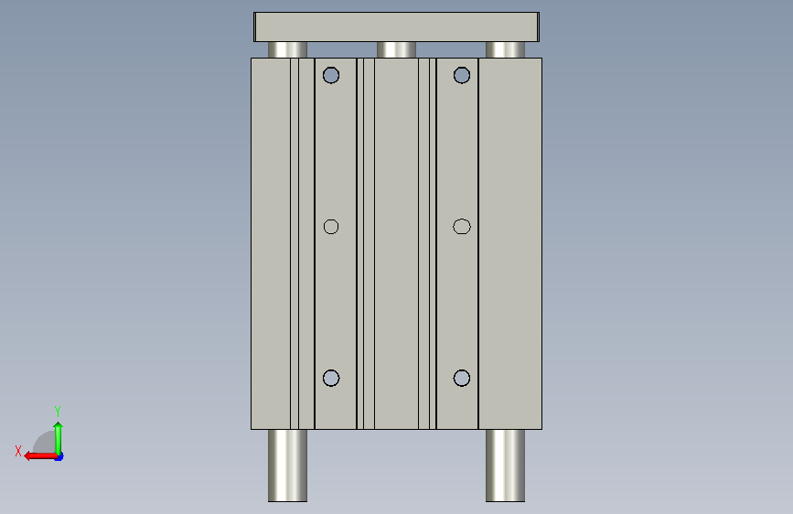 气缸STL-B-40-100-T3缸径40mm行程 背面视图