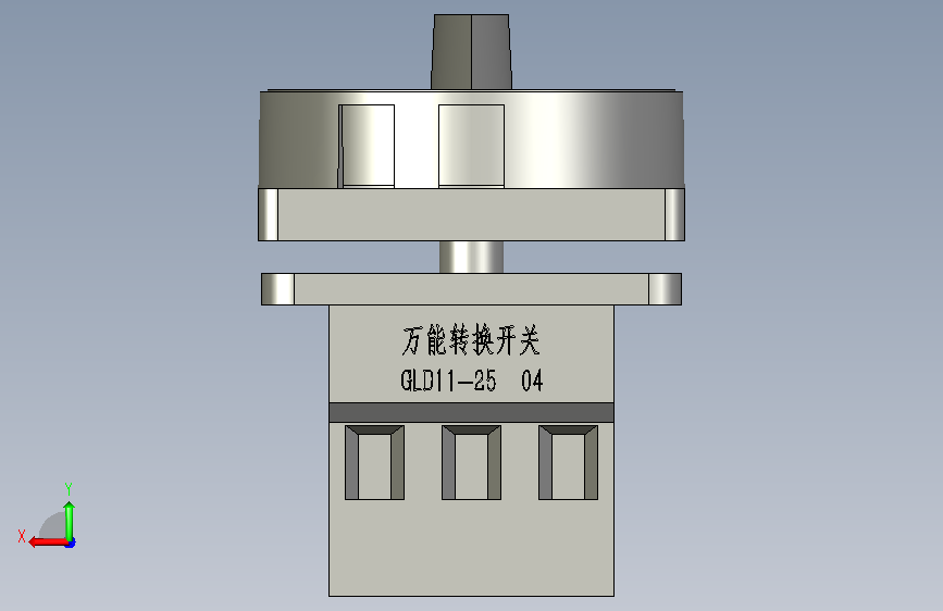 万能转换开关GLD11-25额定工作电流25A,适用于 背面视图