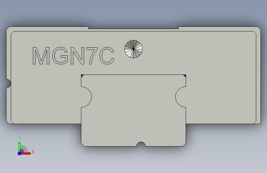 微型线性导轨,型号MGN7C1R40Z0CM,中文注释: 正面视图