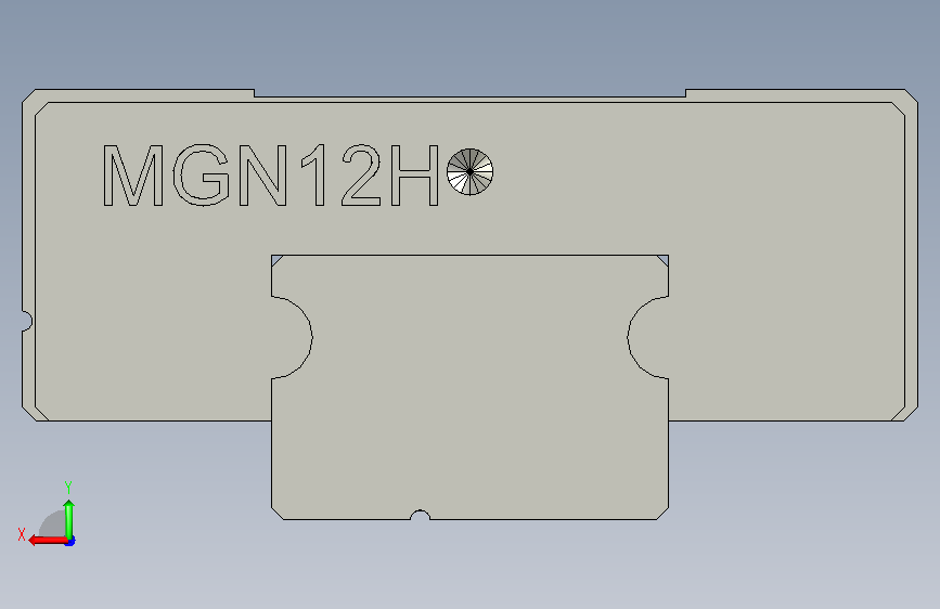 微型直线导轨MGN12H1根导轨长度70mm 背面视图