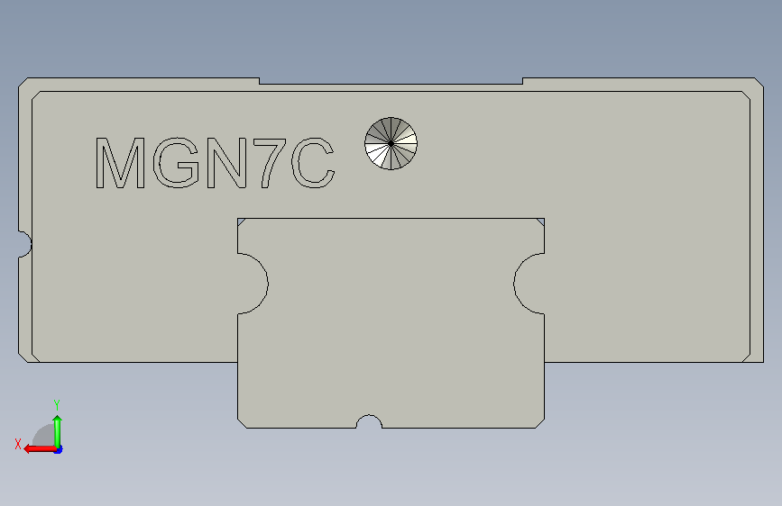 微型直线导轨滑块,型号:MGN7C1R27Z1CM,中文 背面视图