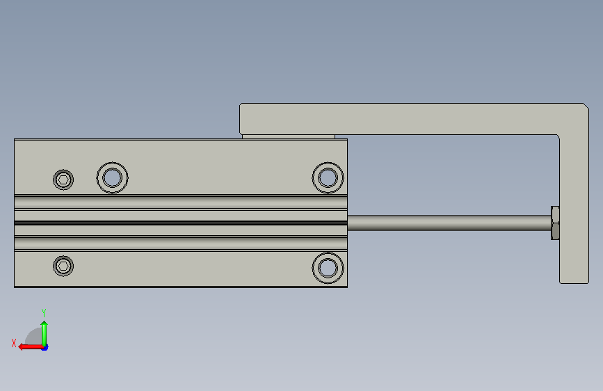 HLH10X50_S50侧轨型精密直线导轨滑台气缸 背面视图