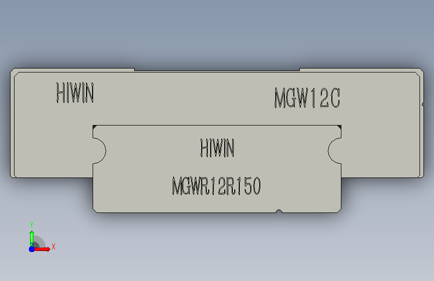 MGN12HMG系列微型直线滑轨高精度低噪音高刚性耐磨适配小型 正面视图