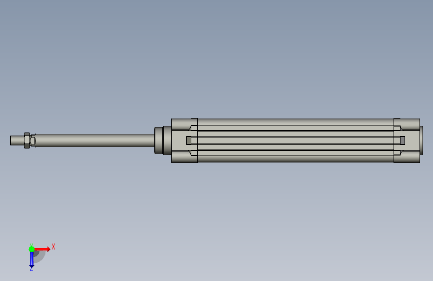 SE40x200S气缸缸径40mm行程200mm 俯视图